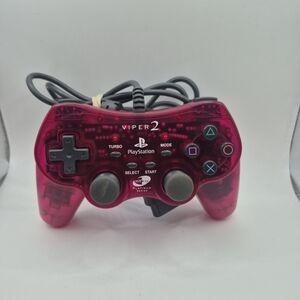 Viper2 Controller Platinum Series #80075 #000-8011 Clear Red Nyco PS2 - BROKEN